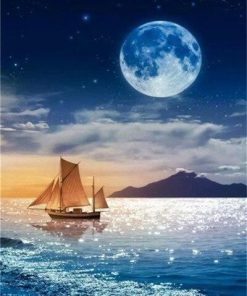 Moon and Sea Seascape Paint By Numbers