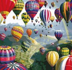 Balloons Mountains Paint By Numbers