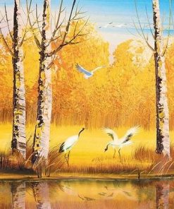 Birch Autumn Forest  Landscape Paint By Numbers