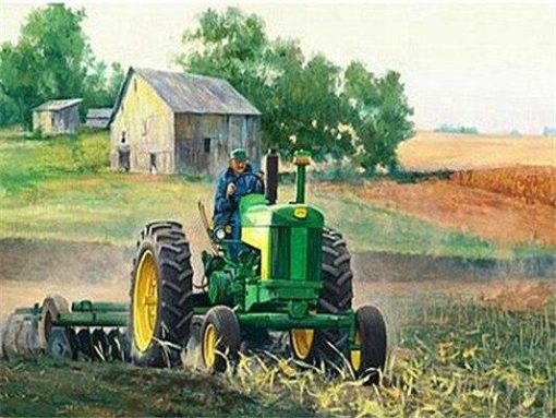 Farmer Plowing Paint By Numbers