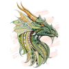 Green Dragon paint by numbers