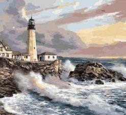 Lighthouse Waves Paint By Numbers