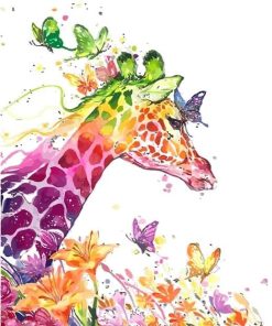 Cartoon Giraffe Animals Modern Wall Art Picture - DIY Paint By Numbers - Numeral Paint