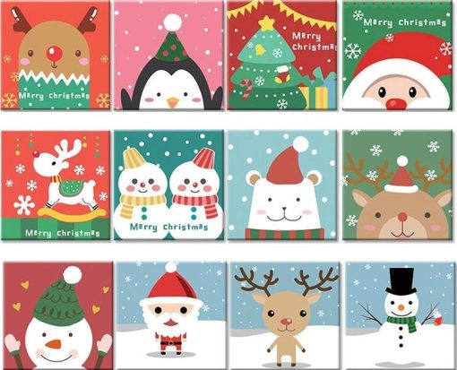 Cute Christmas Animals - DIY Paint By Numbers - Numeral Paint