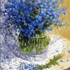 Blue Flowers - DIY Paint By Numbers - Numeral Paint