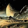 Crashed Spaceship in Mars Landscape Paint By Numbers