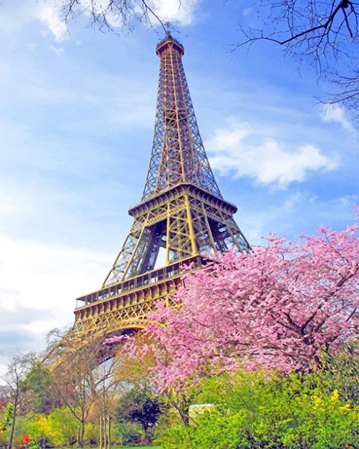 Eiffel Spring Paint By Numbers