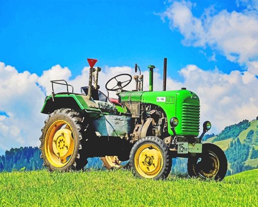 Green Tractor Paint By Numbers