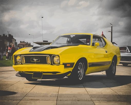 Yellow Mustang Paint By Numbers