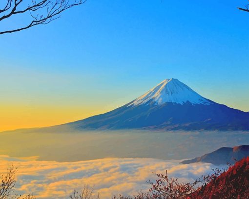 Japanese Mt Fuji Paint By Numbers