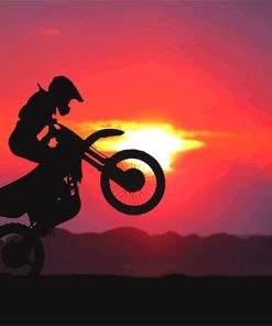 Motorcycle Silhouette Paint By Numbers