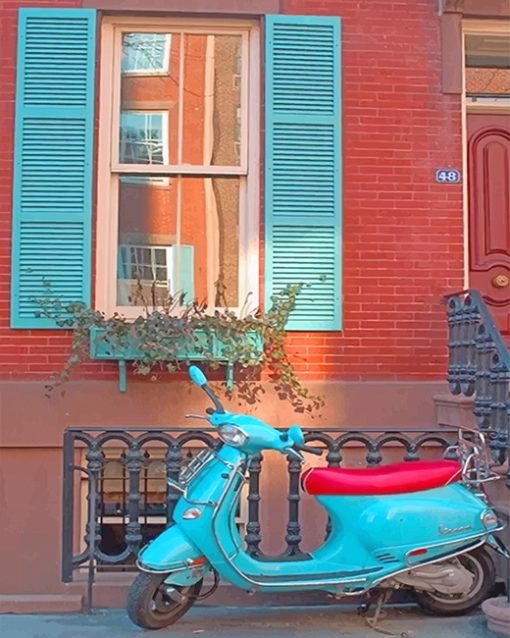 Turquoise Scooter Paint By Numbers