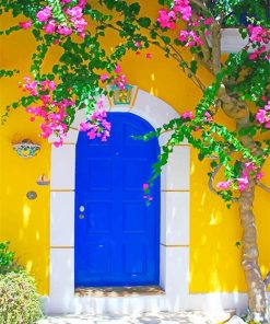 Blue Door Flowers Paint By Numbers