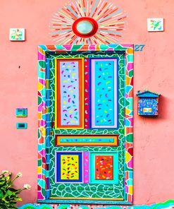 Artistic Colorful Door Paint By Numbers