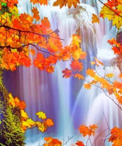 Waterfall Autumn Paint By Numbers