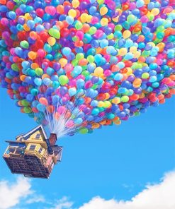 Balloons Flying House Paint By Numbers