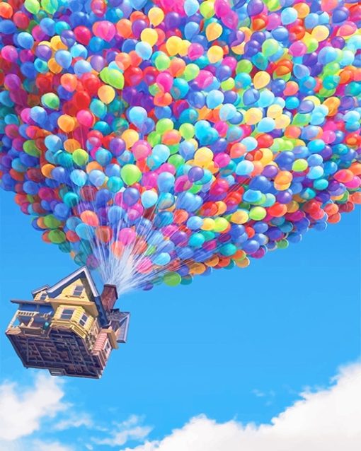 Balloons Flying House Paint By Numbers