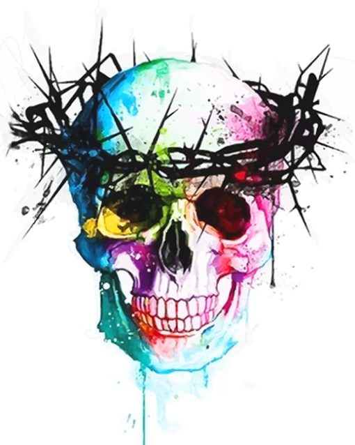 Skull With Thorns Paint By Numbers