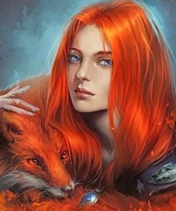 Orange Fox Woman Paint By Numbers