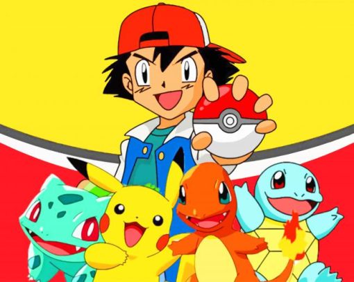 Ash Ketchum Pokemon Paint By Numbers