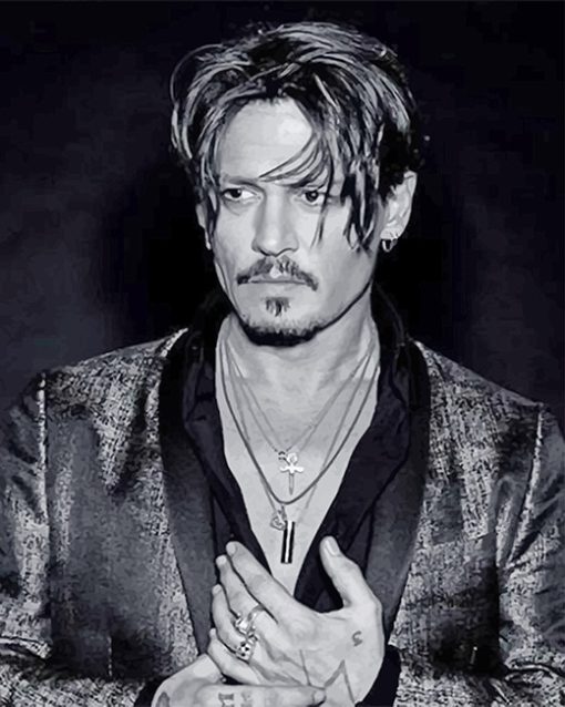 Monochrome Johnny Depp Paint By Numbers