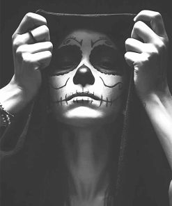 Monochrome Skull Woman Paint By Numbers