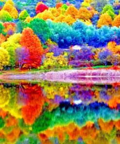 Colorful Trees Autumn Paint By Numbers