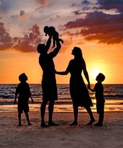 Happy Family Silhouette Paint By Numbers