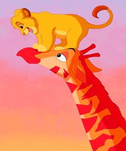 Simba And Giraffe Paint By Numbers