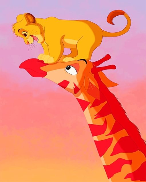 Simba And Giraffe Paint By Numbers