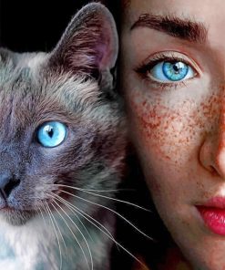 Eyes Girl And Cat Paint By Numbers