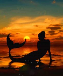 Mermaid Silhouette Paint By Numbers