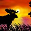 Moose Silhouette Paint By Numbers