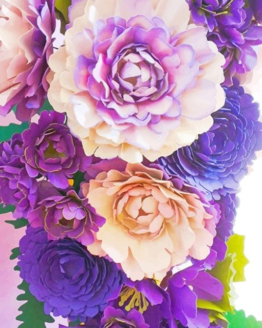 Purple Artificial Flower Paint By Numbers