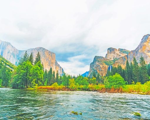 River Yosemite Valley Paint By Numbers