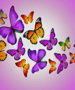 Colorful Butterflies paint by numbers