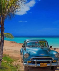 Cuba Beach And Car paint by numbers