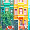 Colorful Houses paint by numbers