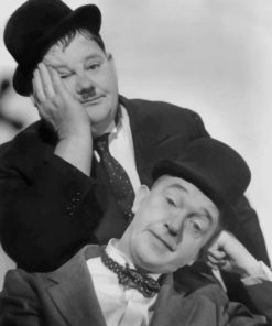 Black And White Laurel And Hardy Paint by numbers