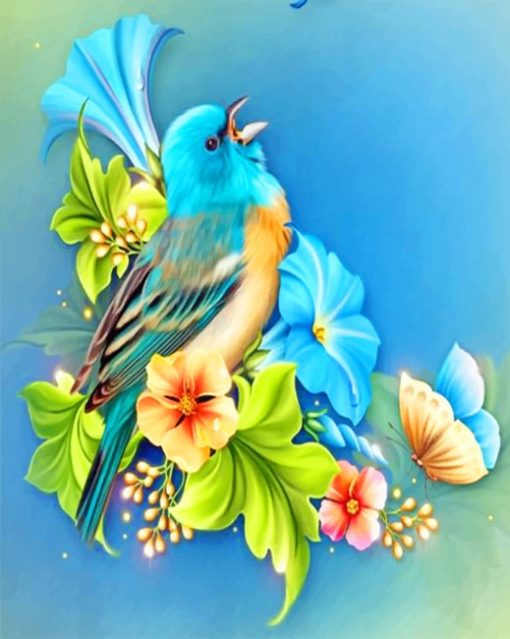 Blue Bird paint by numbers