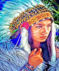 Native American Girl Paint by numbers