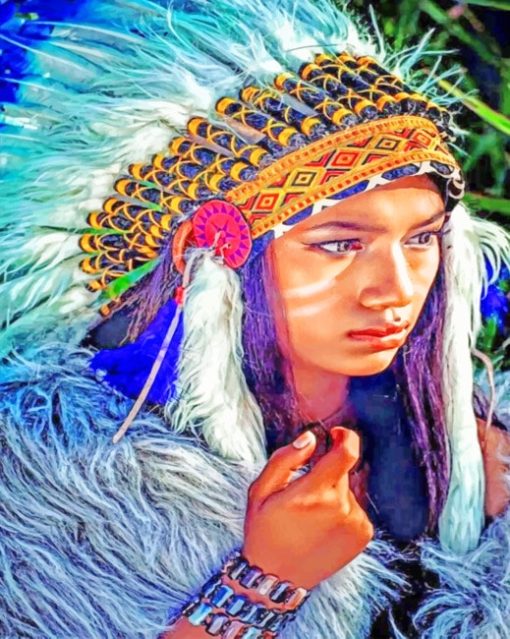 Native American Girl Paint by numbers