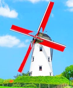 White Windmill Paint by numbers