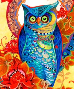 Abstract Colorful Owl paint by numbers