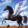 Black Horse Piano Wings paint by numbers