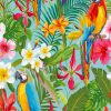 Tropical Parrots Art paint by number