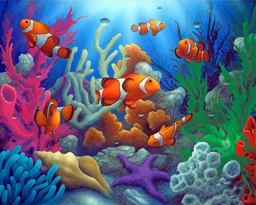 Clownfish Underwater Paint by numbers