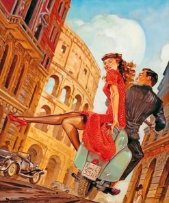 Vintage Couple In Rome paint by numbers