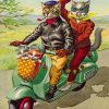 Cats On Motorcycle paint by number