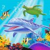 Dolphin And Turtle Under Sea Paint by numbers